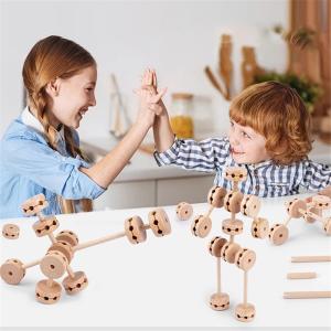 3D Construct Fort Wooden Buliding Blocks Diy Assemble Educational Montessori