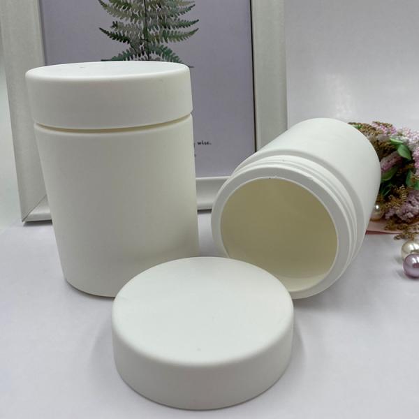 HDPE Body PP Cap Sports Nutrition Pharmaceutical Healthcare Vitamin Supplement Bottles with White Soft Touch Process Jar