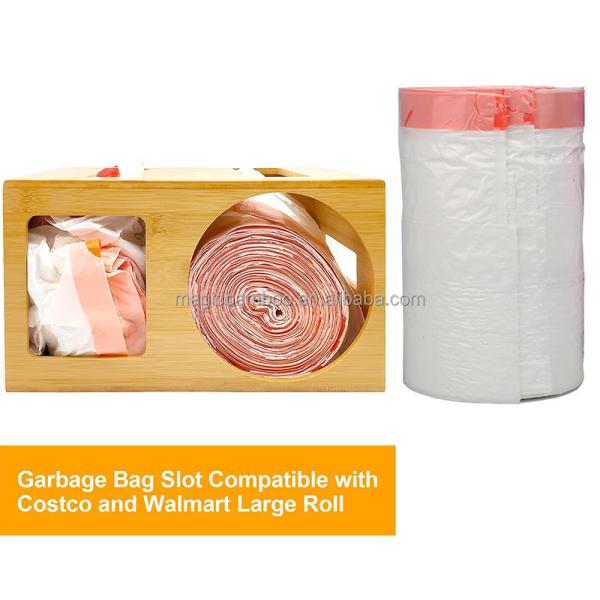 Multi-Functional Square Wall Mount Trash Bag Grocery Bag Storage Dispenser for Kitchen