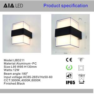 Manufacturer waterproof IP65 acrylic 12W exterior wall lighting fitting outdoor