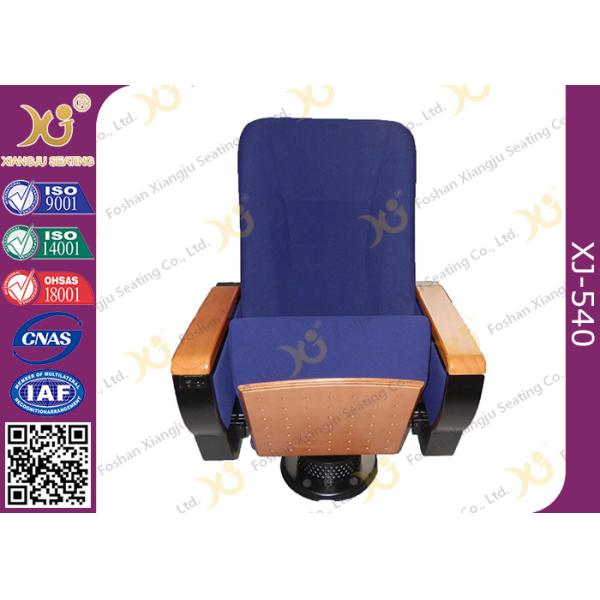 Writing Tablet In Armrest Lecture Hall Seating Chairs With AC Outlet On Single Leg