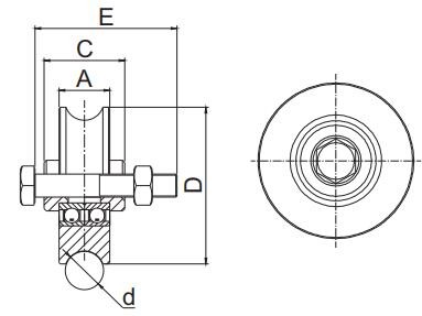 Two Bearings U Groove Sliding Gate Wheel For Swing Gate