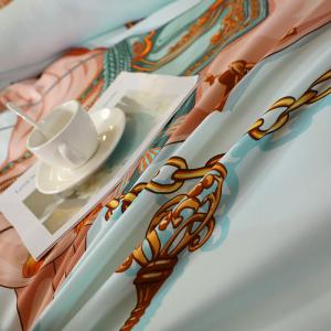 Diagonal Pattern Designer Digital Printing 4 PCS Bedding Sets Color Fastness