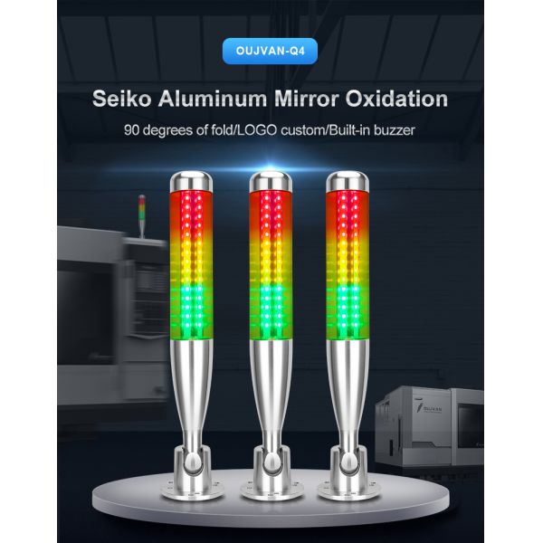 DC 24V Input LED Tower Lamp Foldable Machine Stack Light With Built In Buzzer 80lm/W Efficiency