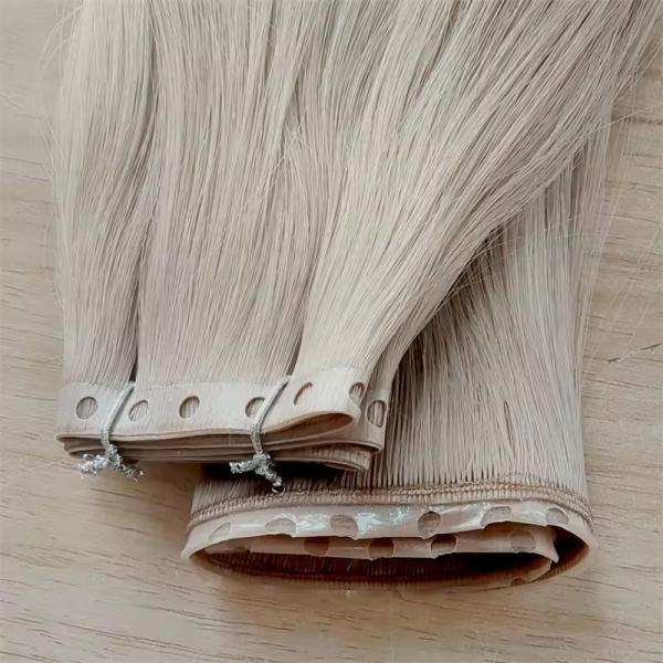 Double tape hair extensions with hole human hair tape hair extensions Genius weft