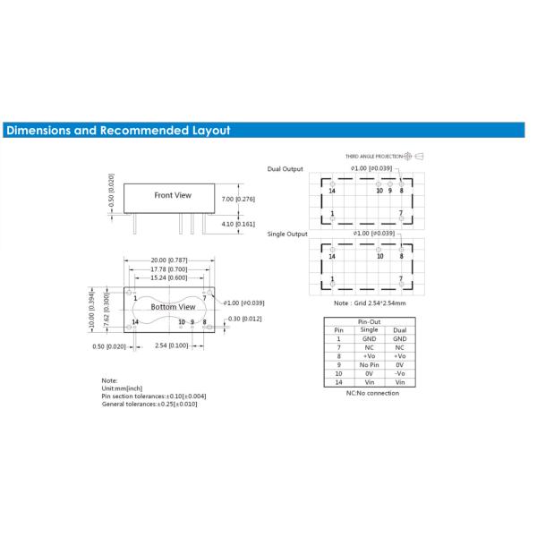 3K VDC 12V DC DC Converter E_D-1WR2 F_D-1WR2 Series 24VDC
