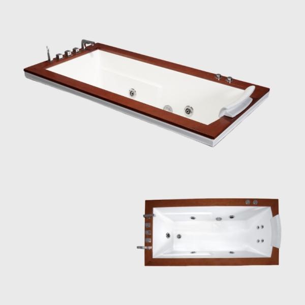 24Inch Buildin Massage Freestanding Jetted Bathtub Acrylic 2 Person Round