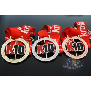 Spinning And Rotating Bespoke 10K Metal Award Medals For Maration , Sports