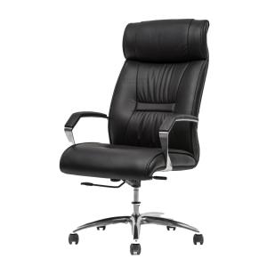 High Back Office Leather Revolving Chair with aluminum handrail