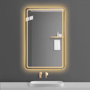 China Custom Rectangular Frameless Bathroom Mirror Smart  Backlit LED Wall on sale