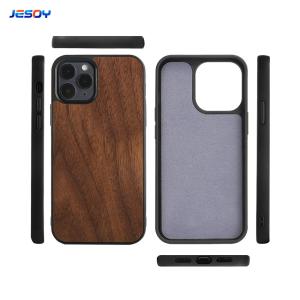 Engraved Microfiber Wooden Phone Case Scratch Resistant Customized