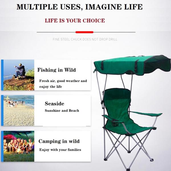 Outdoor Garden Camping Portable Backpack Fishing Chair with Office Building Style