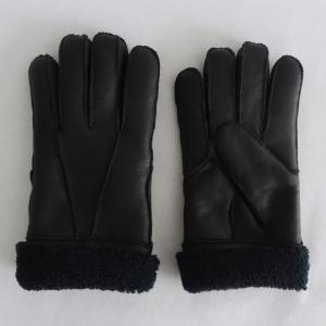 Wholesale winter warm split leather shearling gloves