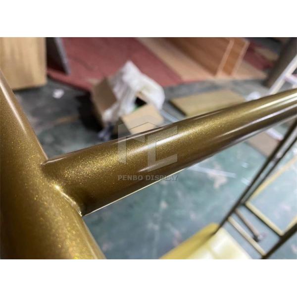 201/304 Steel Electroplated Clothing Shop Display Furniture Racks T5 Lighting