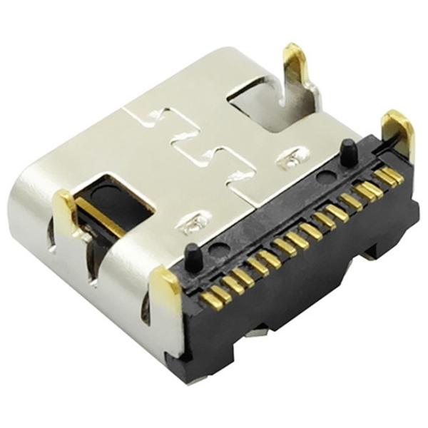 Buy type c 16pin female type usb 3.1 connector right angel surface mount type for charging smt smd at wholesale prices