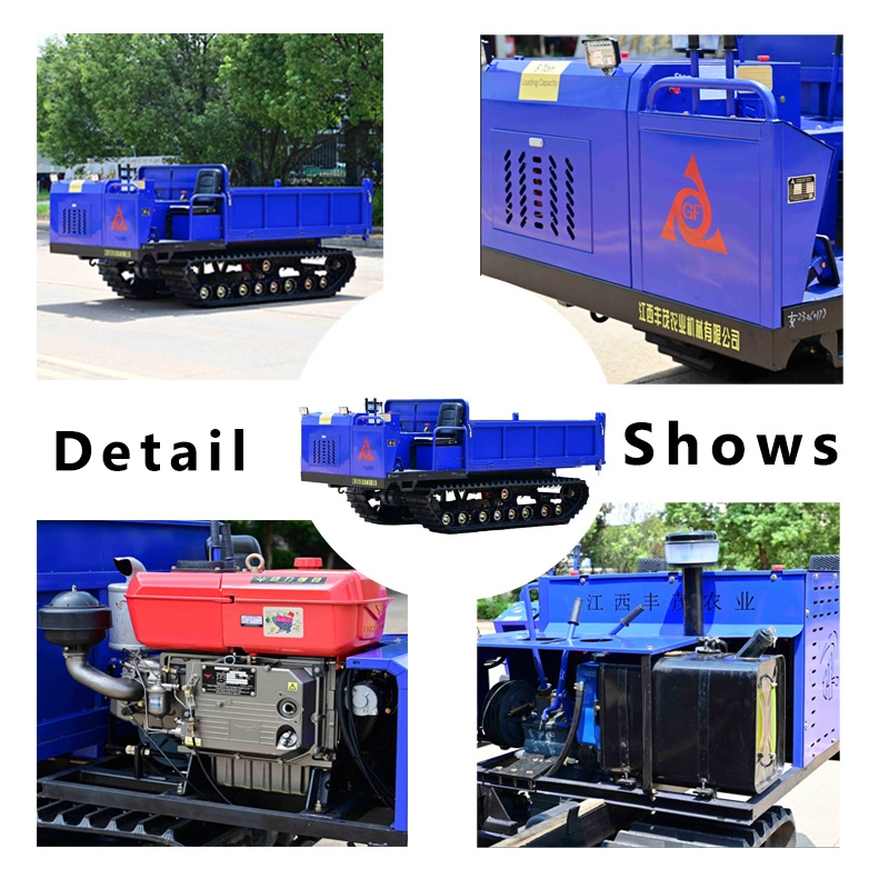 Diesel Engine Type 5ton Crawler Transport Cargo Dumper For Oil Palm Plantation