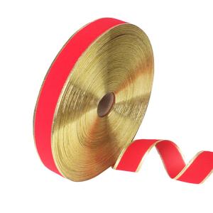 Quality Factory Classic 25mm Metallic Gold Edge Printed Grosgrain Ribbon Bow for sale