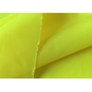 Yellow Knitting Fluorescent Polyester Fabric For Safety Jacket