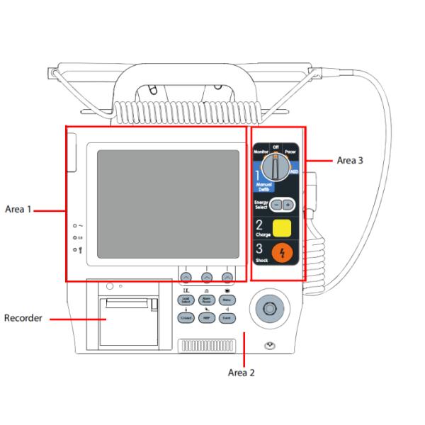 Mindray BeneHeart D6 Defibrillator Front Casing With Knob And Encoder Hospital Medical Equipment Parts