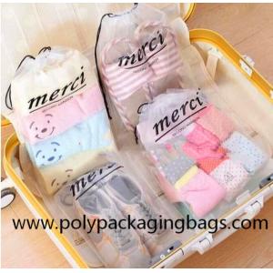 Transparent PE Drawstring Plastic Bags For Garment Storage