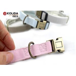Durable Canvas Adjustable Dog Collar 4 Colors With Harness Belt Traction Rope
