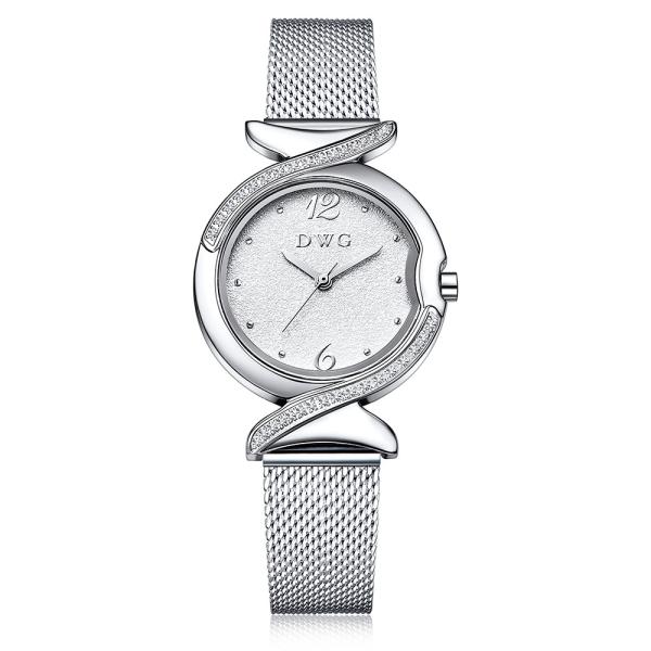 Buy Custom Brand Logo Quartz Ladies Wrist Watch With Stainless Steel Mesh Band at wholesale prices