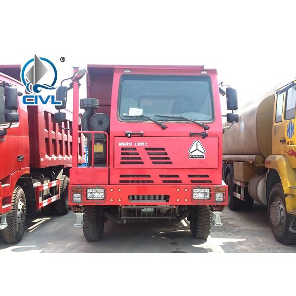 New 10Tires 45 - 50 Km/H 70T Mine Heavy Duty Dump Truck / Dumper Truck Of Sinotruk HOWO Front Lifting