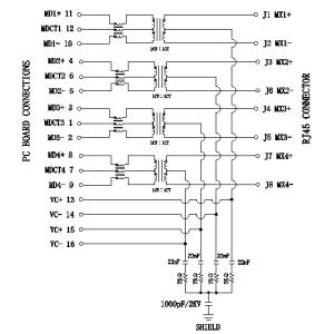 0816-1X1T-GH-F Ian Transformer Rj45 1000 Baset POE+ With 720mA DC IEEE803.3at