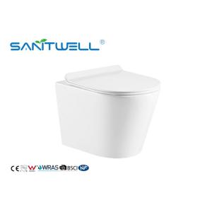 Rimless Ceramic Wall Mounted Toilet Gravity Flushing With CE Certification