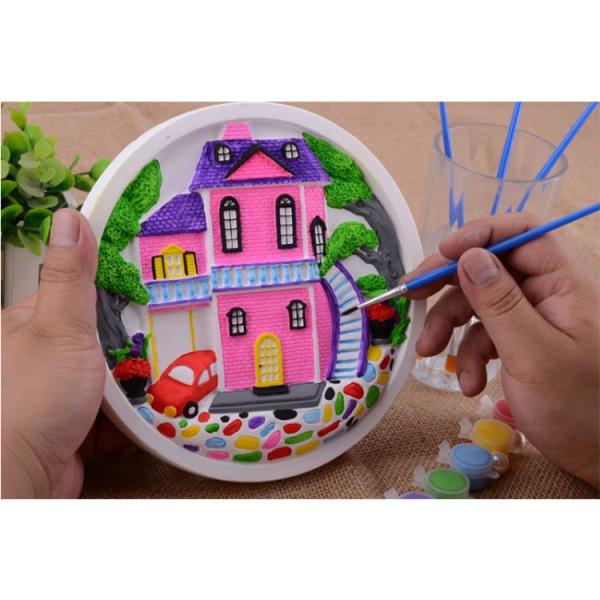 Buy Educational Kids Arts And Crafts Toys Miraculous 3D Gypsum Clock Painting Set at wholesale prices