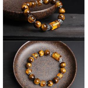 Adjustable Length Mystical Bracelet Fortune Prosperity Tiger Eye Bead Bracelet