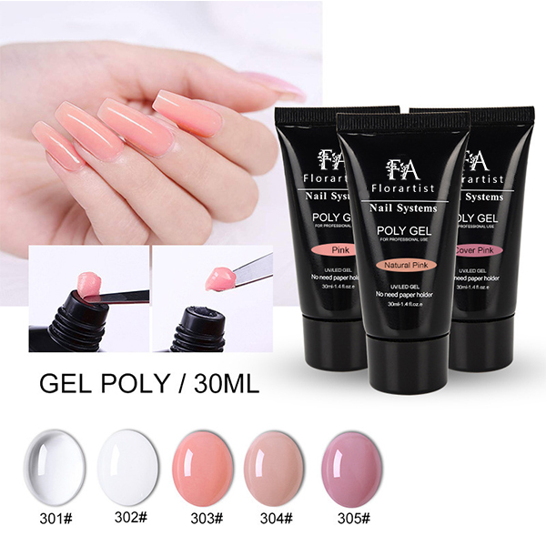 Factory Acrylic in Tube Nail Gel Arts Design Private Label Builder Gel 34 Colors 30g Poly Gel for Nail Salon Shop