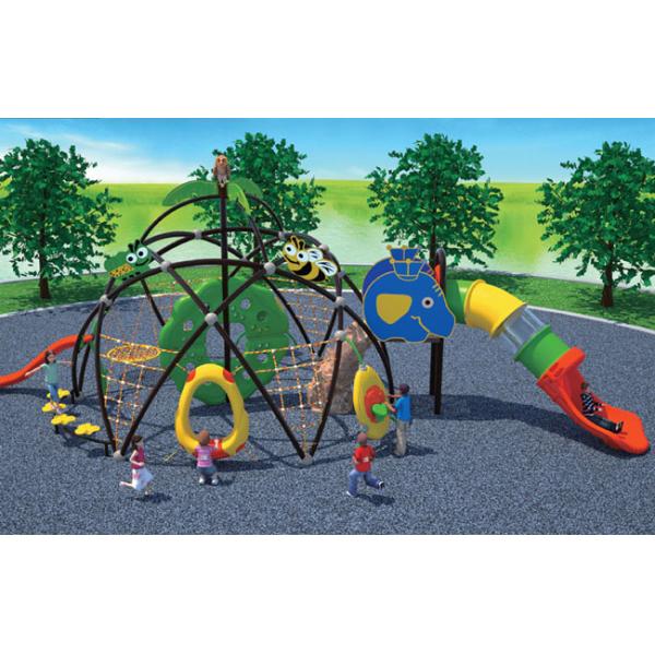 Kids Outdoor Climbing Frame, Kids Climbing Equipment For Outdoor Play System With Visible Tunnel