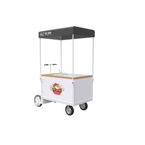 Oil Resistant Wood Desktop Four Wheel Bicycle Freezer Cart