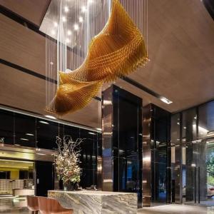 Non-standard Project Sandpan Lobby Light LED Chandelier For Luxury Tea Acrylic