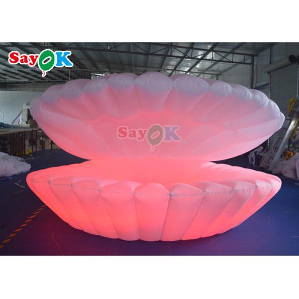 4m Giant LED Inflatable Stage Shell Oxford cloth Inflatable Led Seashell For Party