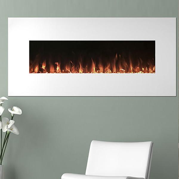60inch Wall Fireplace Heater Painted Glass Easy Remote Control Electric