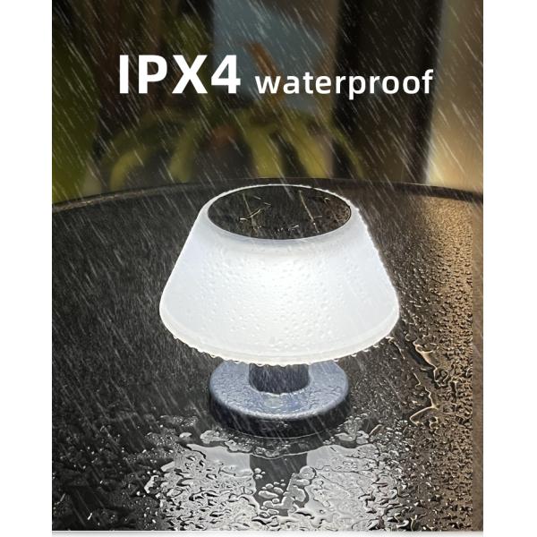 Rechargeable Powered Solar Table Lamp Light Outdoor Patio 4100K IP55