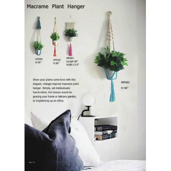 Buy Wholesale t two -Pack Plant Hanger Macrame Jute 4-Leg without Hoop for Indoor Outdoor Balcony Ceiling Patio Deck Round at wholesale prices