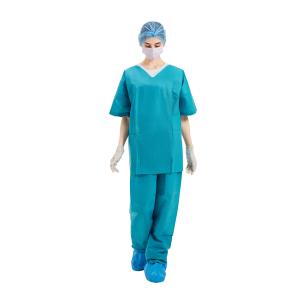 Food Industry Disposable Scrub Suits , 45gsm disposable hospital scrubs