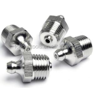 Drill Sleeve and Button Connection 1/4-19 BSP Stainless Steel Straight Grease Fitting Cap with Round Flat Head Code