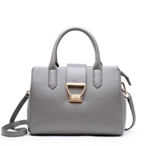 Pure Leather Tote Bags Lock Handbags for Women Cowhide Daily Bag