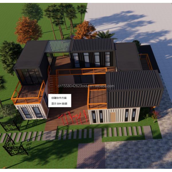 EU 20ft Container Combination Hotel Mobile Wooden House Modern Simple Style Galvanized Steel Bending 180g Steel Frame