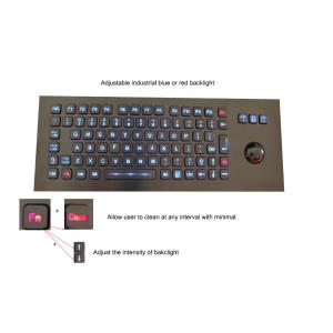Panel Mounted Metal Rugged Keyboard With Backlit USB Optical Trackball