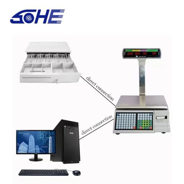 Supermarket with High Precision Label Printing Scales and Customized Support OEM