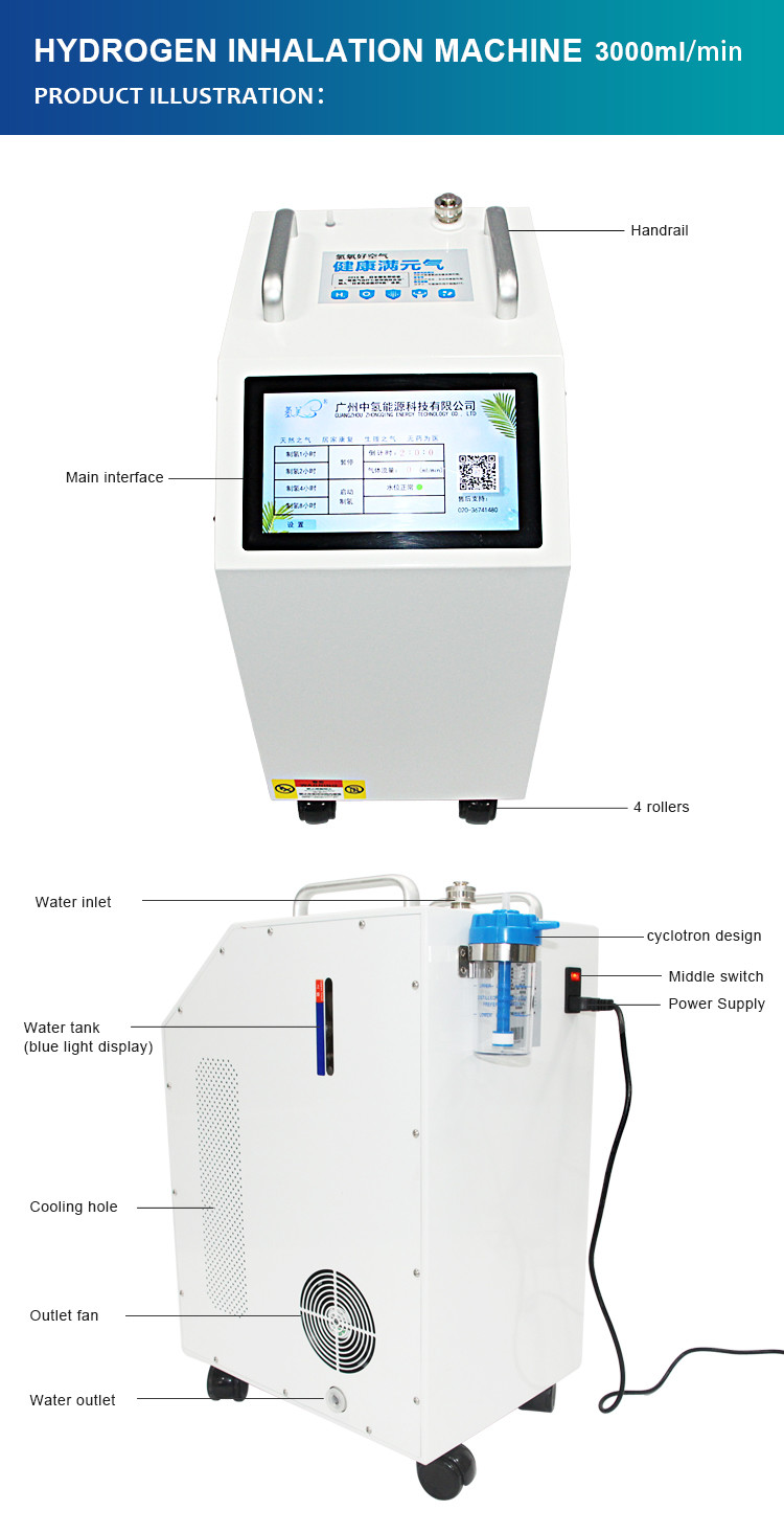 10 Inch Touch Screen English Operation Interface Brown’S Gas Therapy Machine With 3000 Ml Oxygen And Oxygen