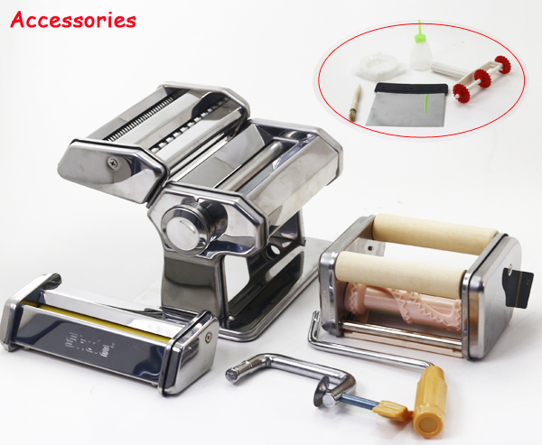 Pasta Maker Deluxe Set By Cucina Pro Includes Spaghetti Fettucini Angel Hair Ravioli Lasagnette Attachments