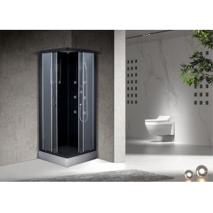 China Square Bathroom Shower Cabins Grey Acrylic ABS Tray Black aluminium on sale