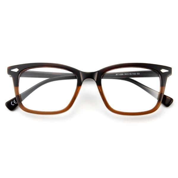 Buy Two Tone Laminated Acetate Frame Glasses Classic Square Men Women Optical at wholesale prices