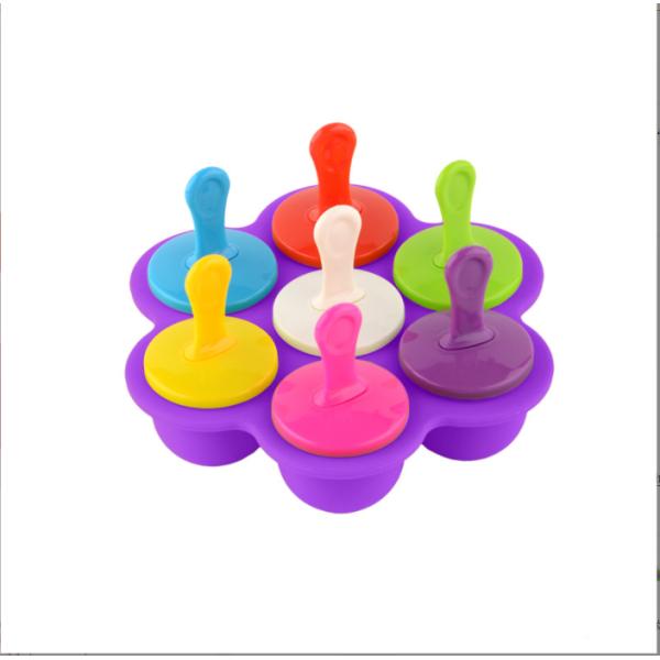 Food Grade Silicone Ice Mold 7 Hole Popsicle DIY Ice Cream Box Silicone Popsicle Mold